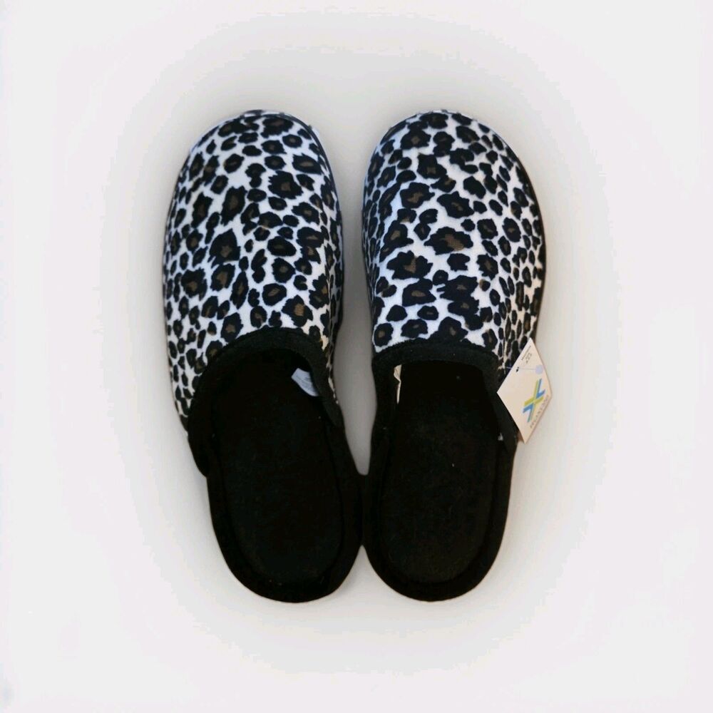 Roxoni Women’s Animal Print Clog Slippers Black Cats Cheetah US 9 EU 40
